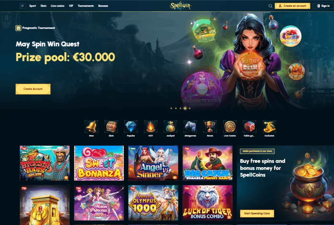 SpellWin Casino bonus de bienvenue SpellWin Casino Accueil