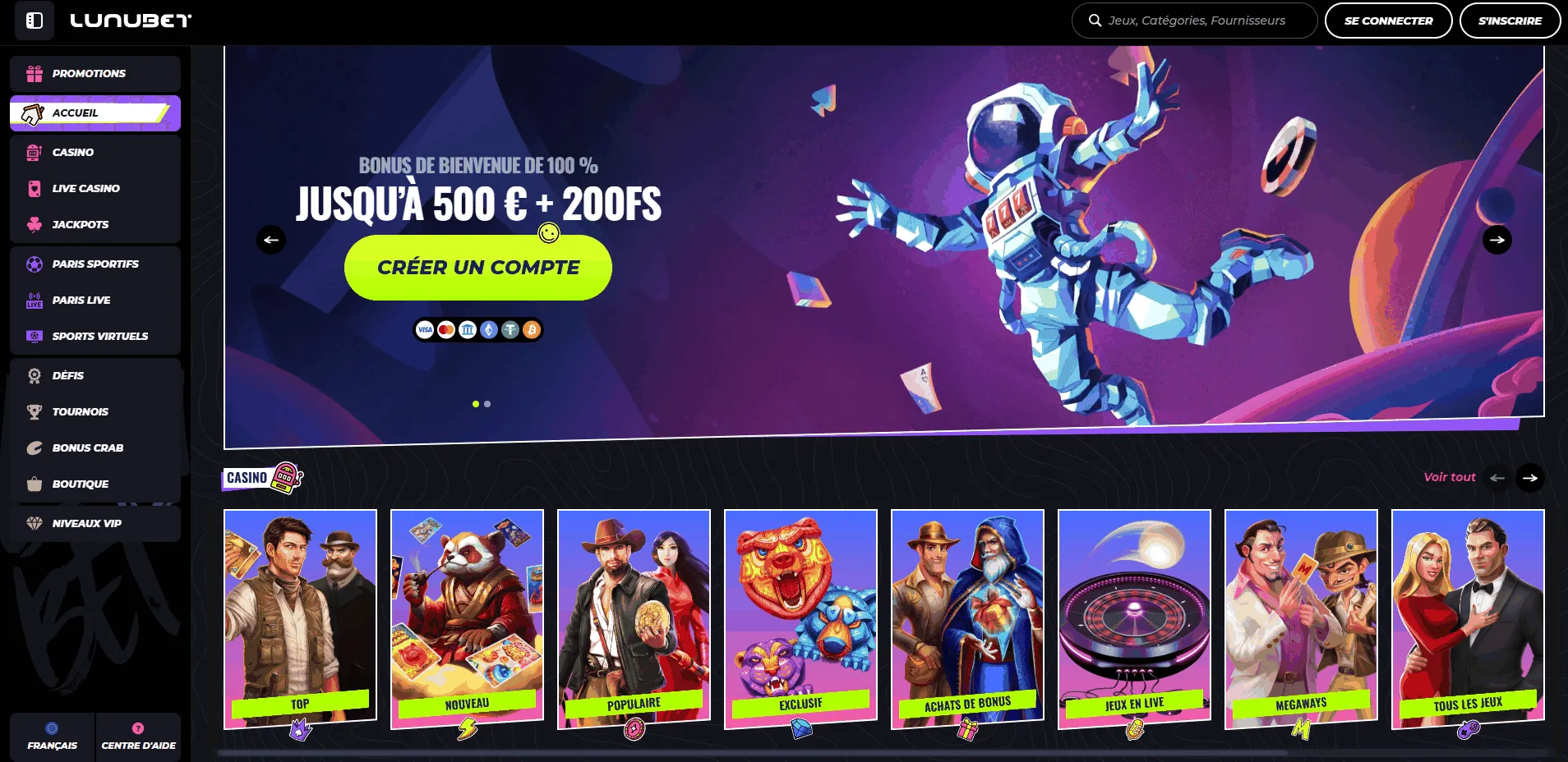 Lunubet Online Casino Casino en ligne Lunubet